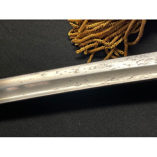 3146 - WW1 Austro - Hungarian Officers Sword with single edged fullered blade 800mm in length. No makers ma... 