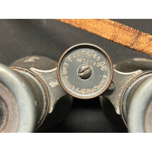 3147 - WW1 Imperial German Fernglas 08 binoculars, serial number 52196, maker marked 