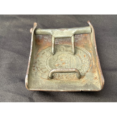 3154 - WW1 Imperial Germany Army Belt Buckle in steel with original field grey painted finish. No makers ma... 