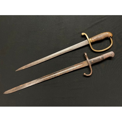 3158 - WW1 Ottoman/Turkish 1909 Model Army Officer's short sword with 395mm long blade. Overall length 505m... 