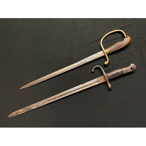 3158 - WW1 Ottoman/Turkish 1909 Model Army Officer's short sword with 395mm long blade. Overall length 505m... 