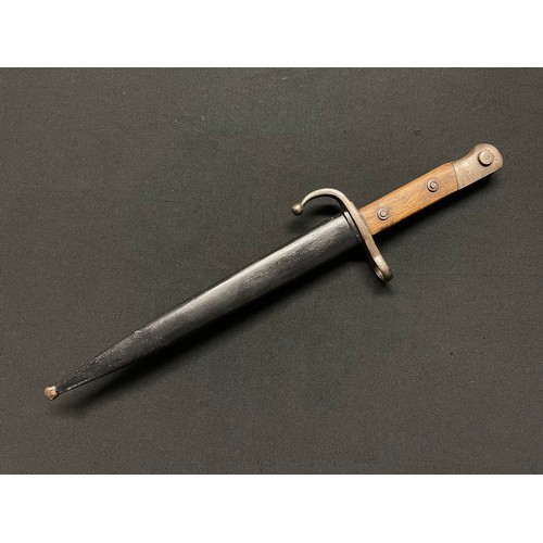 3161 - WW1 Turkish/Ottoman model bayonet with fullered single edged blade 25mm in length, guard with hooked... 