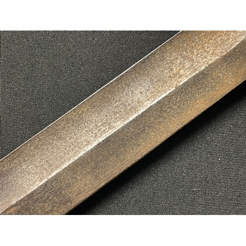 3166 - WW1 Imperial German Butcher Bayonet with fullered single edged blade 365mm in length, maked  