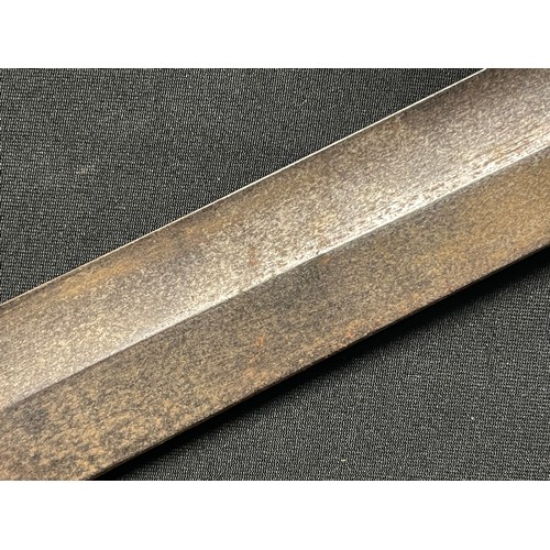 3166 - WW1 Imperial German Butcher Bayonet with fullered single edged blade 365mm in length, maked  