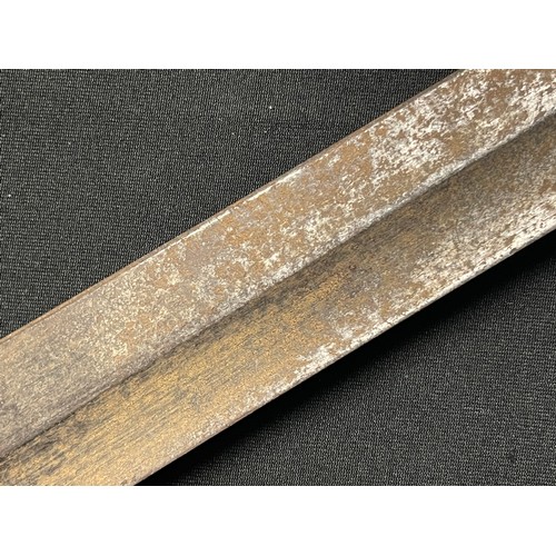 3166 - WW1 Imperial German Butcher Bayonet with fullered single edged blade 365mm in length, maked  