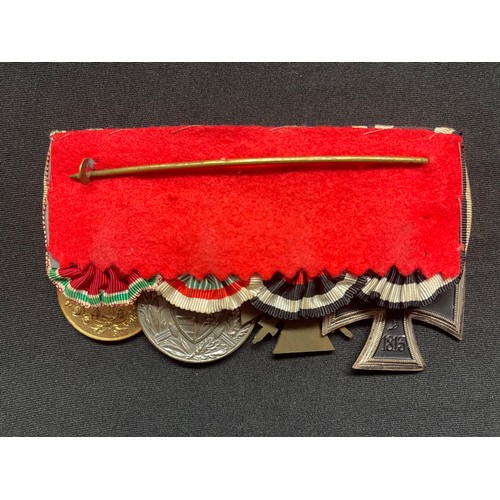 3167 - WW1 Imperial German Medal Bar comprising of Iron Cross 2nd Class 1914, Cross of Honour, Austro Hunga... 