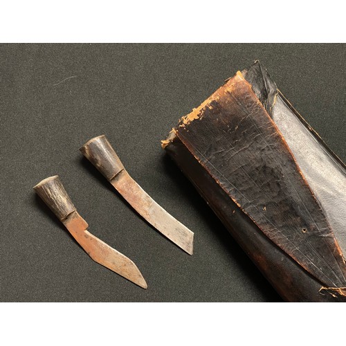 3171 - Gurkha Kukri knife with large 44cm long single edged bright steel blade. Punch marked decoration to ... 