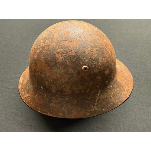 3175 - Czech M30 Steel Helmet, Spanish Civil War example. No liner. Has remains of part of the chinstrap. I... 