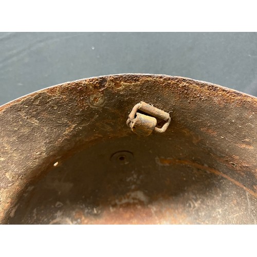 3175 - Czech M30 Steel Helmet, Spanish Civil War example. No liner. Has remains of part of the chinstrap. I... 