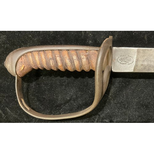 463 - Militaria - a 19th century sword, wire bound leather grip, the 85.5cm blade stamped 1579AE, the stee... 