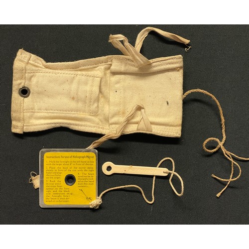 3181 - WW2 British RAF 1941 Pattern Emergency Heliograph signalling mirror in original canvas pouch with si... 