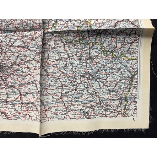 3190 - WW2 British RAF Silk Escape Map of France Code letter C/D.