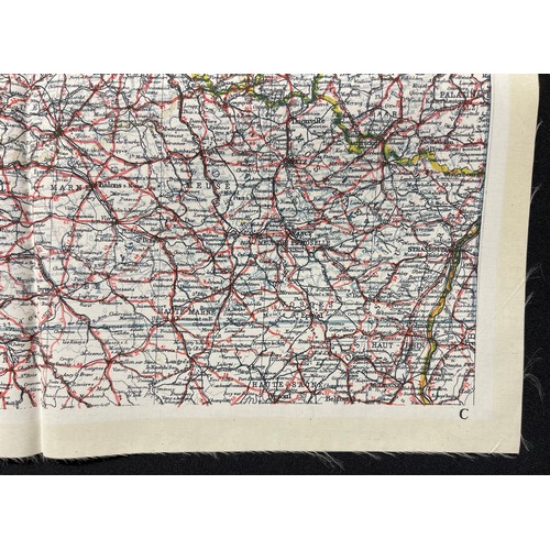 3192 - WW2 British RAF Silk Escape Map of France Code letter C/D.