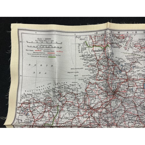 3194 - WW2 British RAF Silk Escape Map of Germany. Code letter A. Single Sided Map.