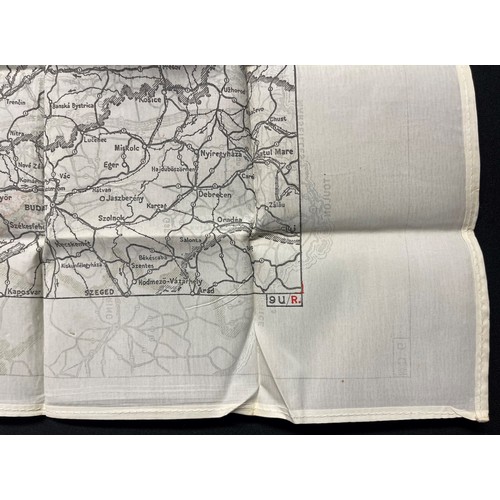 3195 - WW2 British RAF Silk Escape Map of France and Germany. Code letter 9C(a) / 9U/R. Double sided.