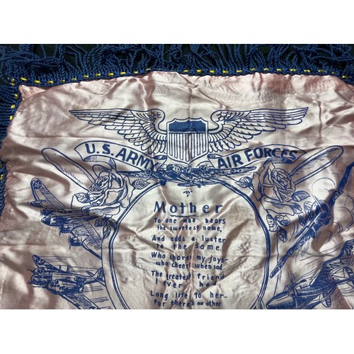 3223 - WW2 USAAF Sweetheart Cushion Cover inscribed 