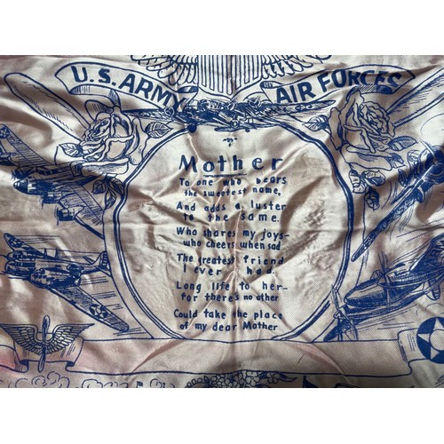 3223 - WW2 USAAF Sweetheart Cushion Cover inscribed 