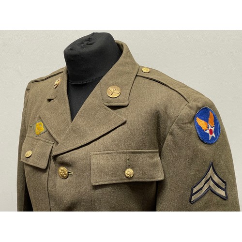 3225 - WW2 USAAF Enlisted Mans Four Pocket Tunic with USAAF and 20th Air Force shoulder sleeve insignia, Co... 