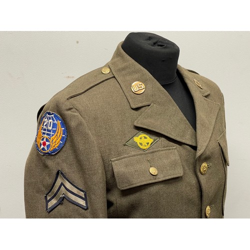 3225 - WW2 USAAF Enlisted Mans Four Pocket Tunic with USAAF and 20th Air Force shoulder sleeve insignia, Co... 