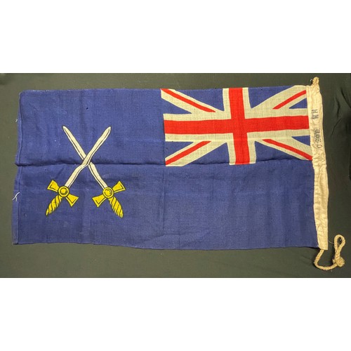 3234 - WW2 British Royal Army Service Corps Flag. Screen printed, size 87cm x 44cm. Dated 1944. Faint maker... 