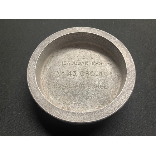 3239 - WW2 British RAF Trench Art Tray made from an aircraft piston cut down and engraved 