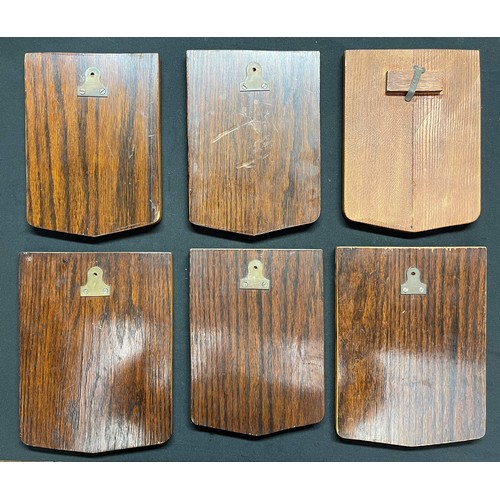 3241 - WW2 British RAF Wall Plaques. Original transfers applied to a wooden sheild backing. 6 in total: 