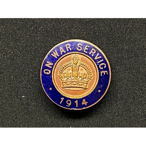 3243 - WW2 British Enamel Lapel Badge collection to include: ARP badge in hallmarked silver: Four Home Guar... 