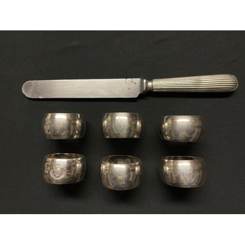 3247 - WW2 Royal Air Force Officers mess napkin rings, each with an engraved RAF badge, some with makers ma... 