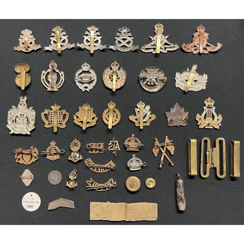 3255 - WW2 British Cap Badges collection to include: North Staffs x 3, North Staffs Plastic Economy, East S... 