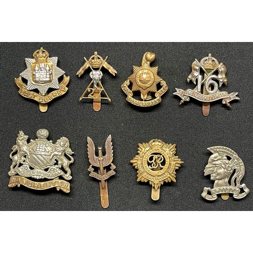 3258 - WW2 British Cap Badges plus WW1 badges to include: East Surrey Regt: 27th Lancers: WW1 Economy Royal... 