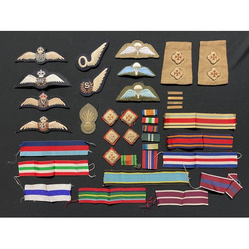 3263 - WW2 British Cloth insignia and medal ribbons.