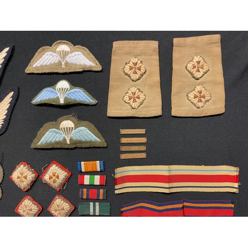 3263 - WW2 British Cloth insignia and medal ribbons.