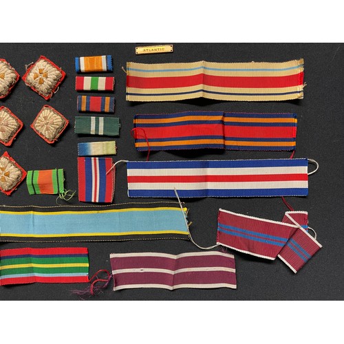 3263 - WW2 British Cloth insignia and medal ribbons.