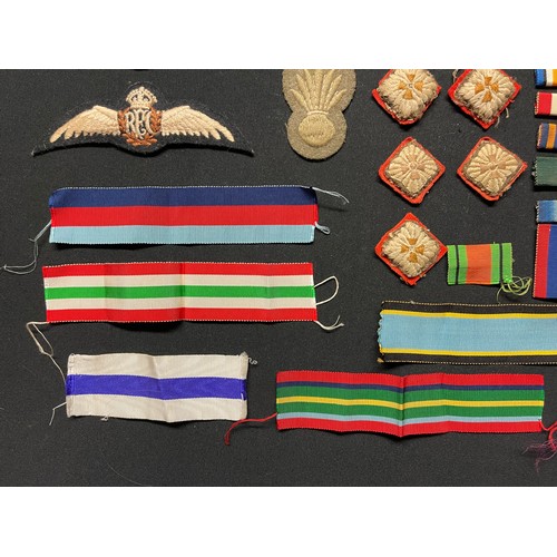 3263 - WW2 British Cloth insignia and medal ribbons.