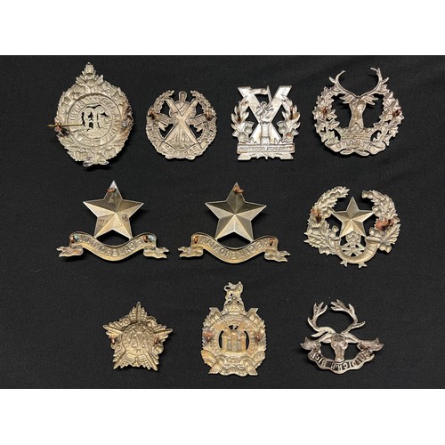 3272 - WW2 British Scottish Regiment Cap Badges to include: The Cameronians x 3: Liverpool Scottish: Tynesi... 