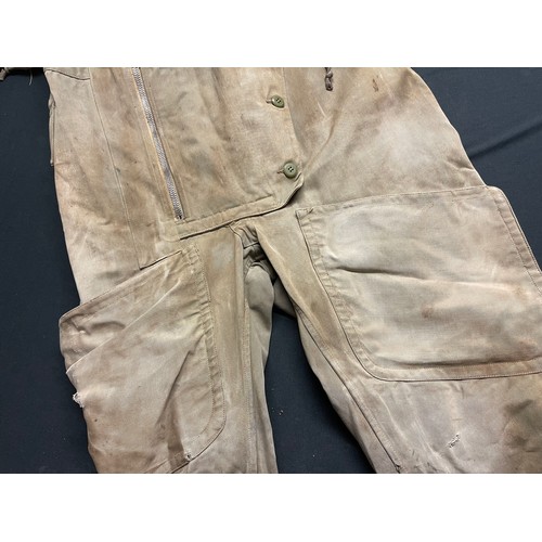 3275 - WW2 British RAF Sidcot Flying Suit. Size 4. In need of repairs to shoulders and front pockets and on... 