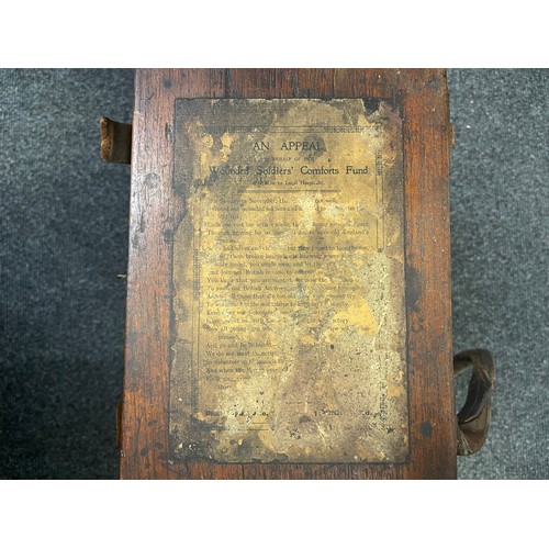 3283 - WW2 British GRVI marked document box size 48cm x 29cm x 6cm along with a British WW1 Wooden Box with... 