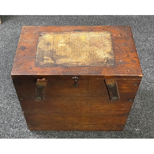 3283 - WW2 British GRVI marked document box size 48cm x 29cm x 6cm along with a British WW1 Wooden Box with... 