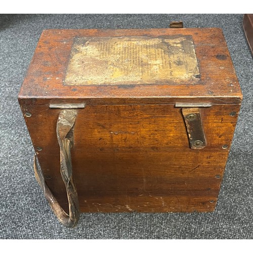 3283 - WW2 British GRVI marked document box size 48cm x 29cm x 6cm along with a British WW1 Wooden Box with... 