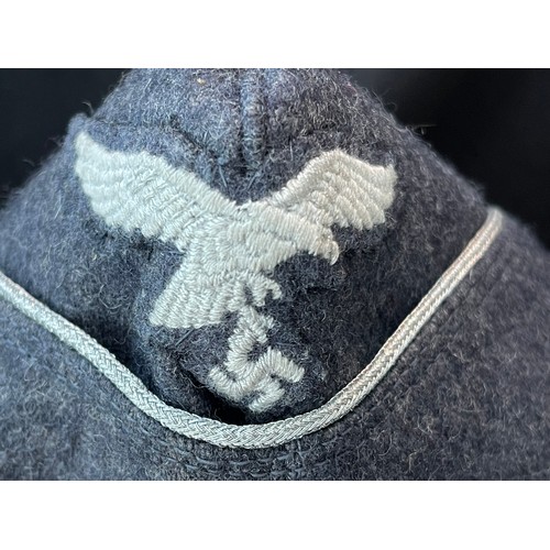 3293 - WW2 Third Reich Luftwaffe Officers Fliegermutze in good quality wool with enlisted mans quality insi... 