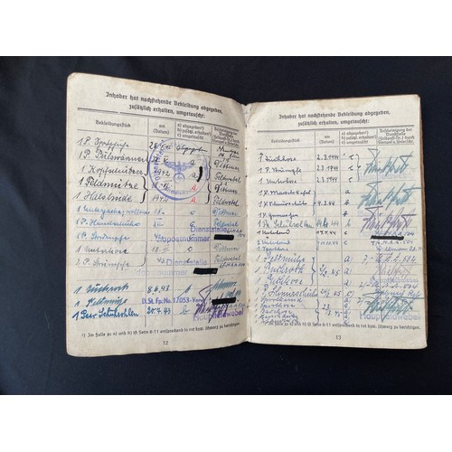 3294 - WW2 Third Reich Kriegsmarine Soldbuch to M.A. Ob. Gref. Helmet Schwed. Born 7/9/21. Served from Oct.... 