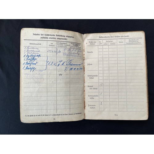 3294 - WW2 Third Reich Kriegsmarine Soldbuch to M.A. Ob. Gref. Helmet Schwed. Born 7/9/21. Served from Oct.... 