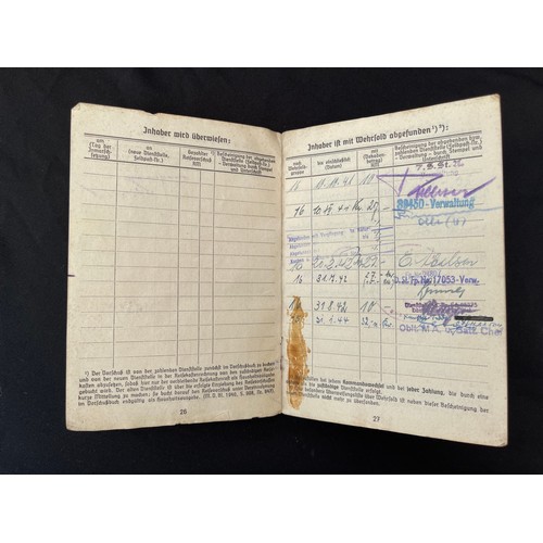 3294 - WW2 Third Reich Kriegsmarine Soldbuch to M.A. Ob. Gref. Helmet Schwed. Born 7/9/21. Served from Oct.... 