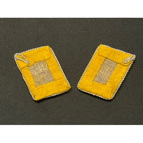 3298 - WW2 Third Reich Luftwaffe Flight/Fallschirmjager matched pair of collar tabs for rank of Oberst or C... 