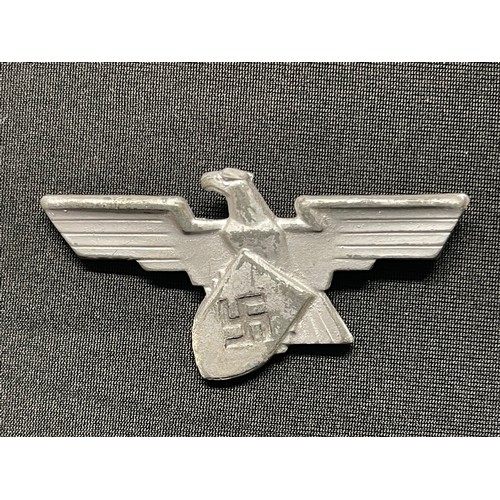 3301 - WW2 Third Reich Cap Eagle collection to include: Factory Guards Cap Eagle, no makers mark: unmarked ... 