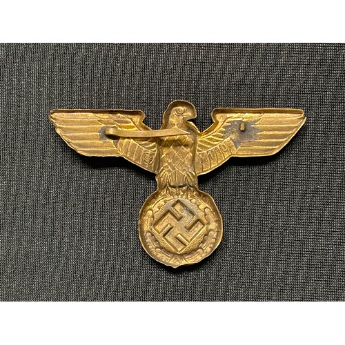 3301 - WW2 Third Reich Cap Eagle collection to include: Factory Guards Cap Eagle, no makers mark: unmarked ... 