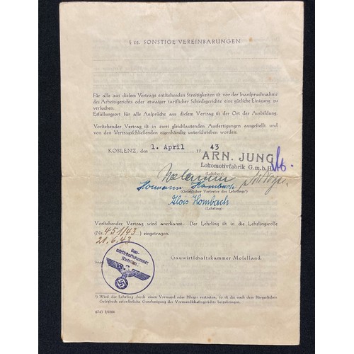 3312 - WW2 Third Reich documents to Aloysius Hermann Hombach. School certificates, vacination certificate, ... 