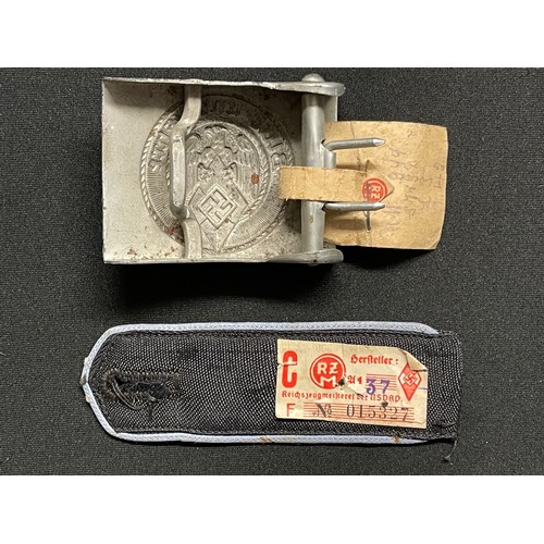 3317 - WW2 Third Reich Hitler Jugend Koppelschloss Belt Buckle in unissued condition with RZM label still i... 