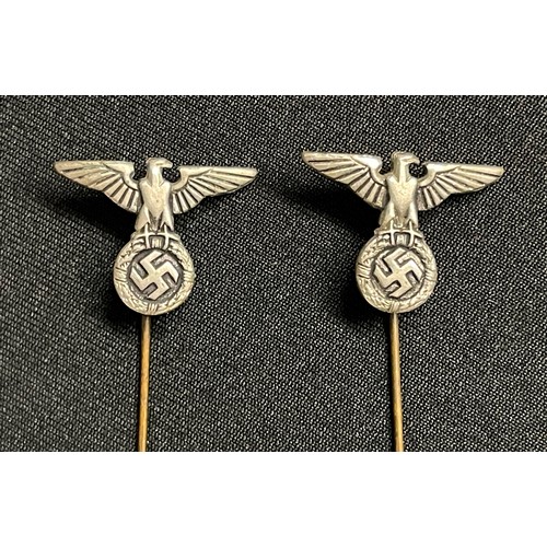 3318 - WW2 Third Reich Stick pin collection: SA stick pin maker marked  M1/24: DAF stick pin no makers mark... 