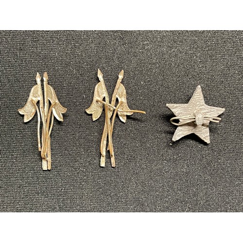 3320 - WW2 Third Reich Political Cap Eagle maker marked RZM M1/24: SA badge, maker marked RZM 22: Pair of S... 